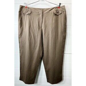 Land N Sea 16 Linen Crop Pants Wide Leg Cocoa Lagenlook Coastal Office Siren